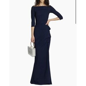 Chiara Boni La Petite Robe Navy Kate Gown Italian Luxury Designer $995